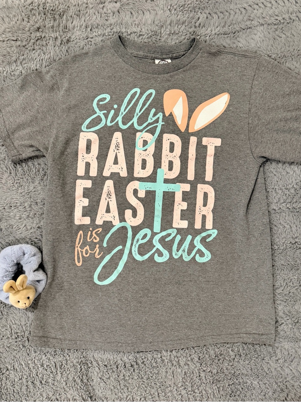 Kids Gray 'Silly Rabbit Easter is for Jesus' Graphic Tee